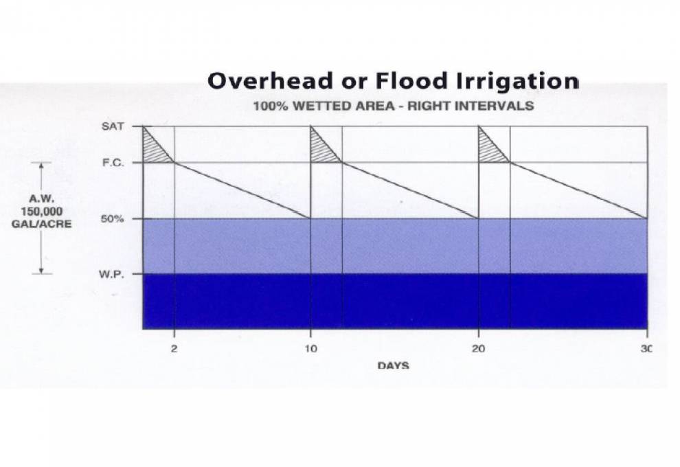 Overhead or flood irrigation
